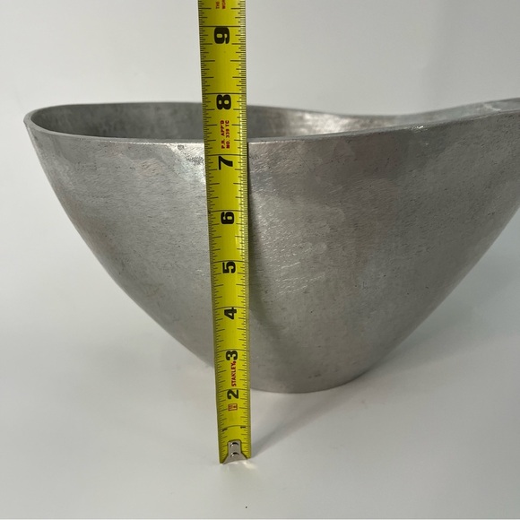 Bruce Cox biomorphic aluminum salad utensils hand made hammered - Picture 3 of 12